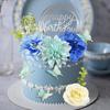 20x Flower Cake Topper with Eucalyptus, Portable Butterfly Cake Decorations for Birthday, Butterfly Theme Party, Baby Shower