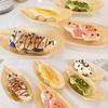 Disposable Paper Boat Box Wooden Bark Boat Japanese Small Boat Sushi Container Takeaway Boat‑Shaped Box for Dessert Mizu Shingen Mochi