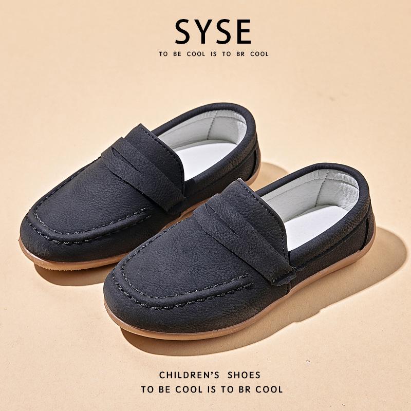 Jarní chlapecké slip-on boty v britském stylu z měkké kůže pro pódium a řeč 2025