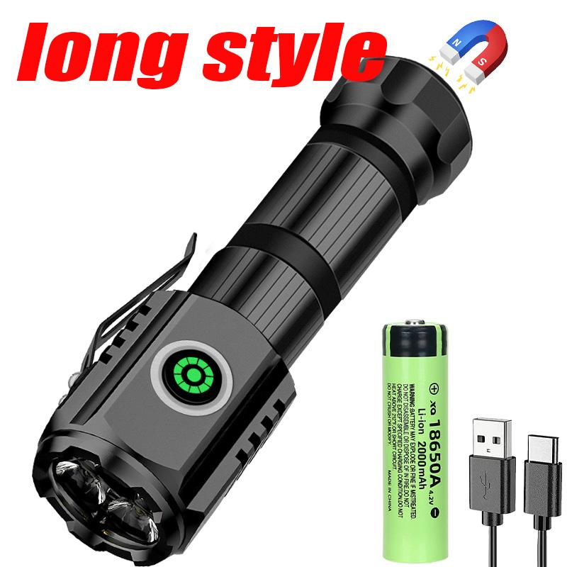 Bright Super Mini P35 LED Flashlight USB Rechargeable Torch 5 Lighting Modes 2000LM Powerful Lamp Camping Fishing Lantern