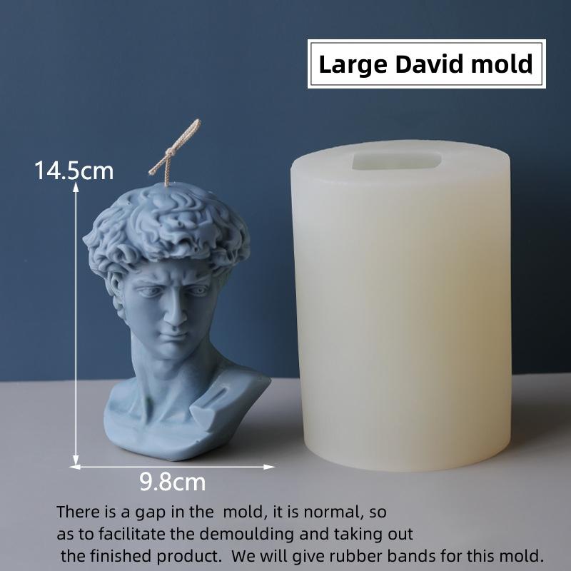 Große David Silikon Kerzenform DIY Porträt Menschlicher Körper Kerzenherstellung Seife Caly Harzform Geschenk Bastelbedarf Heimdekoration