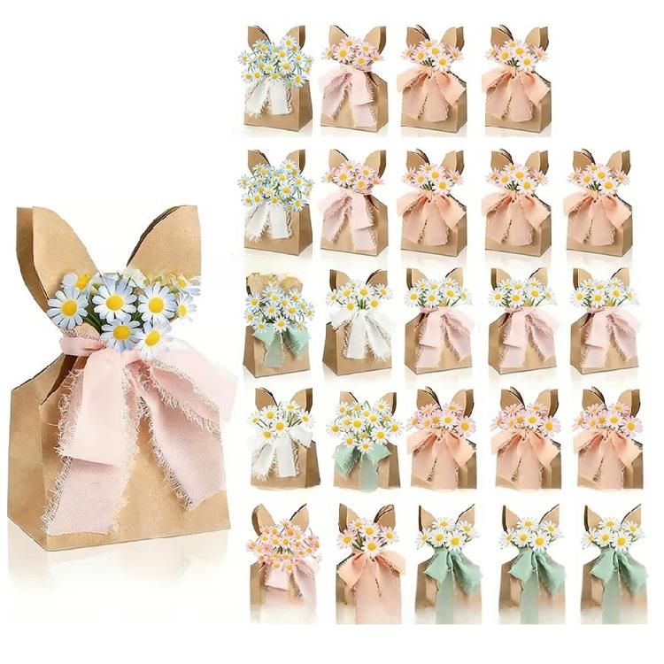 Fascinating Artistic Print Gift Bags Feature Delicate Bowknots Colorful Candy Bags For Kids Event And Holiday Activities