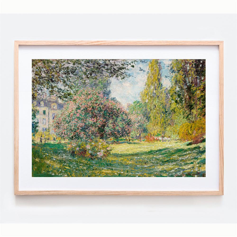 Monet Landscape The Parc Monceau 1876 Vintage Poster Art Print Claude Monet Print Monet Canvas Painting Oil Painting Prints 21X30CMNo Framed