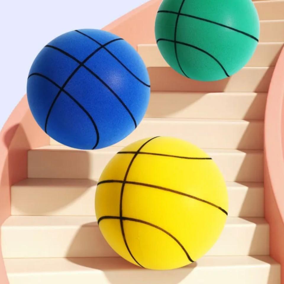 Palla Muta Rimbalzante Pallacanestro Silenziosa da Interno 18cm Pallacanestro in Schiuma Palla Morbida Silenziosa Giocattolo Palla da Basket Rimbalzante Giochi Sportivi per Bambini Regalo