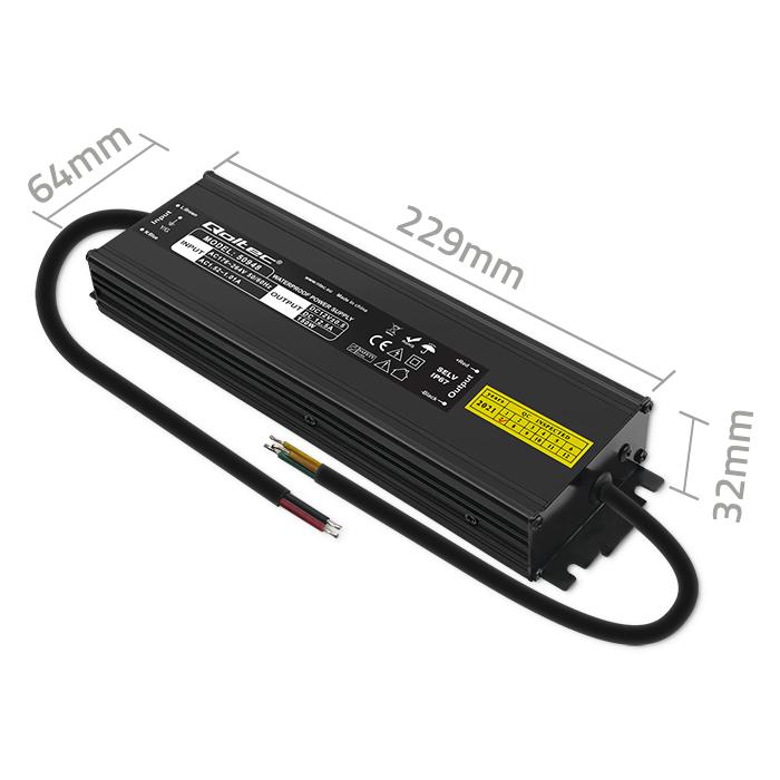 Qoltec LED Switching Power Supply IP67 | 60W | 12V | 5A | Waterproof | Black