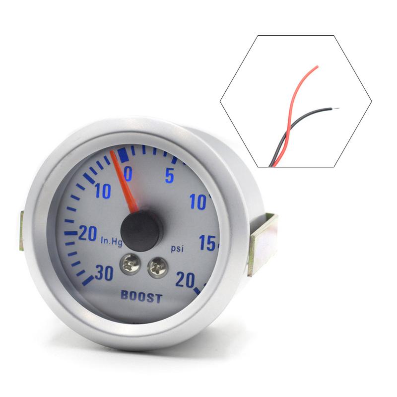 52mm 2" Turbocharger Gauge For Car Modification -30~20psi 12V Blue Light Indicator Boost trument Turbo Boost Gauge Meter