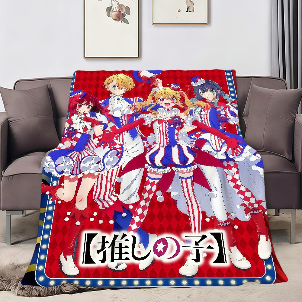 Anime Cute Manga O-oshi No Ko Fanart Flannel Soft Warm Plush Blanket Sofa Living Room Pet Hogar Bedroom Gift Home Car Portable