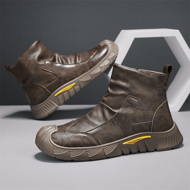 

Мужская рабочая обувь, водонепроницаемая и нескользящая, для осени и зимы, легкая для работы на строительных площадках, мужская рабочая обувь, спортивная обувь 44 хаки
