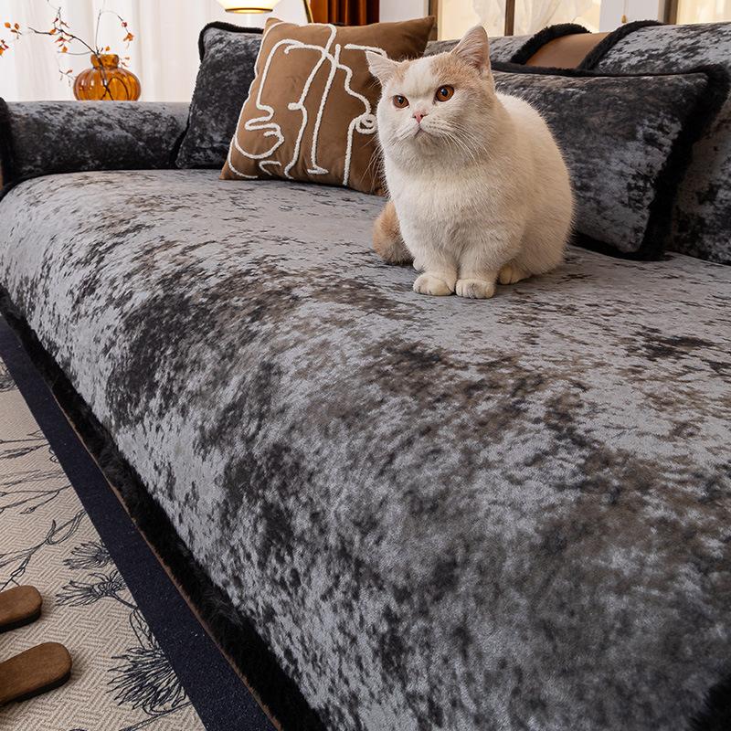 Snowflake Fleece Sofa Cushion Thickened Plush Non-Slip Seat Cushion  New All-Inclusive Anti-Cat Scratch Sofa Cover Cover Cloth Towel
