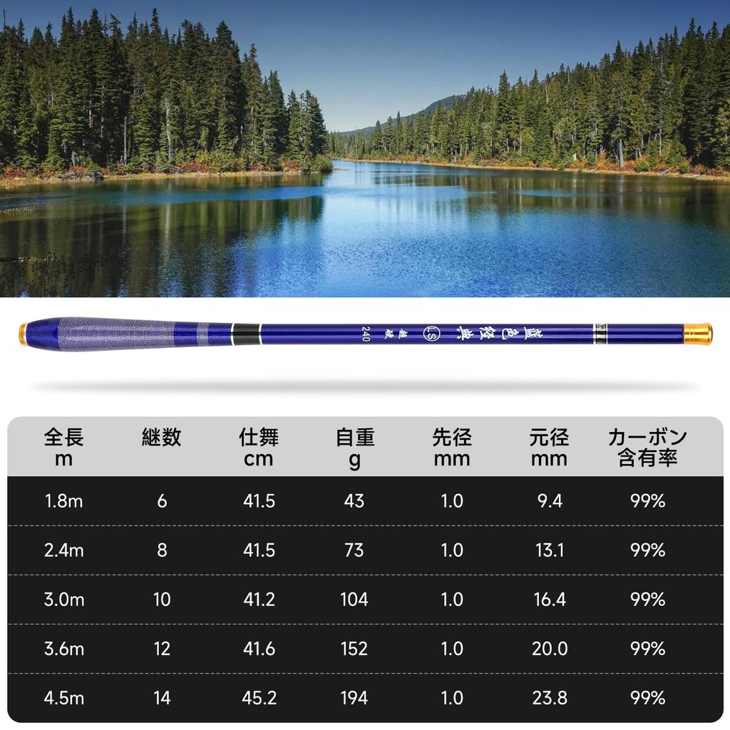 SANLIKE Mountain Stream Fishing Compact Long Carbon Fiber Fishing Ultra Lightweight Long for and Mountain Rod, Rod, Rod, Rod, Embankments, Lakes,