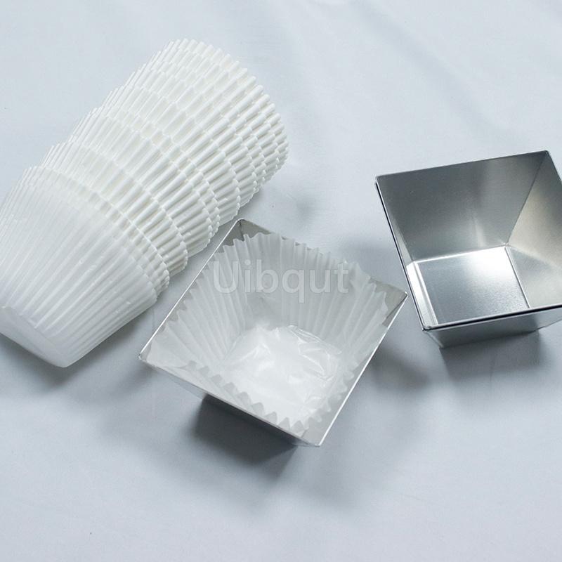 Non-Stick small square Cake Baking Pan Flowing Heart Cake Mold Aluminium Alloy Square Bread Loaf Pan with Center Tube Cake Tools