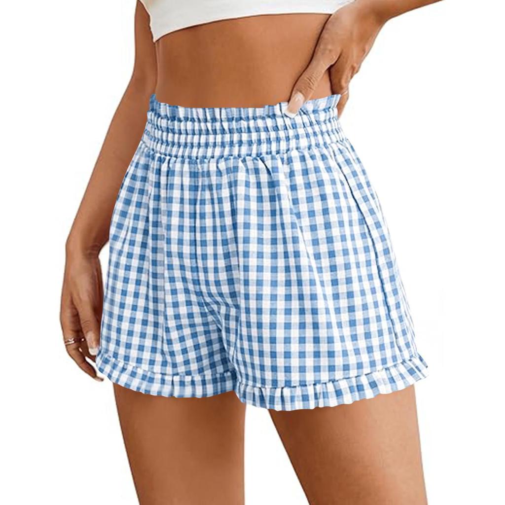 Damen Shorts mit Kordelzug Elastischer Bund Leicht Sommerlich Lässig Kurz Mit Taschen