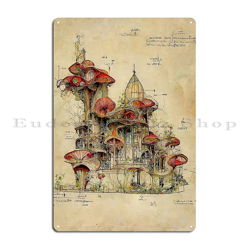 Mushroom Halloween Metal Plaque Poster Wall Club Bar Garage Cinema Customized Tin Sign Poster