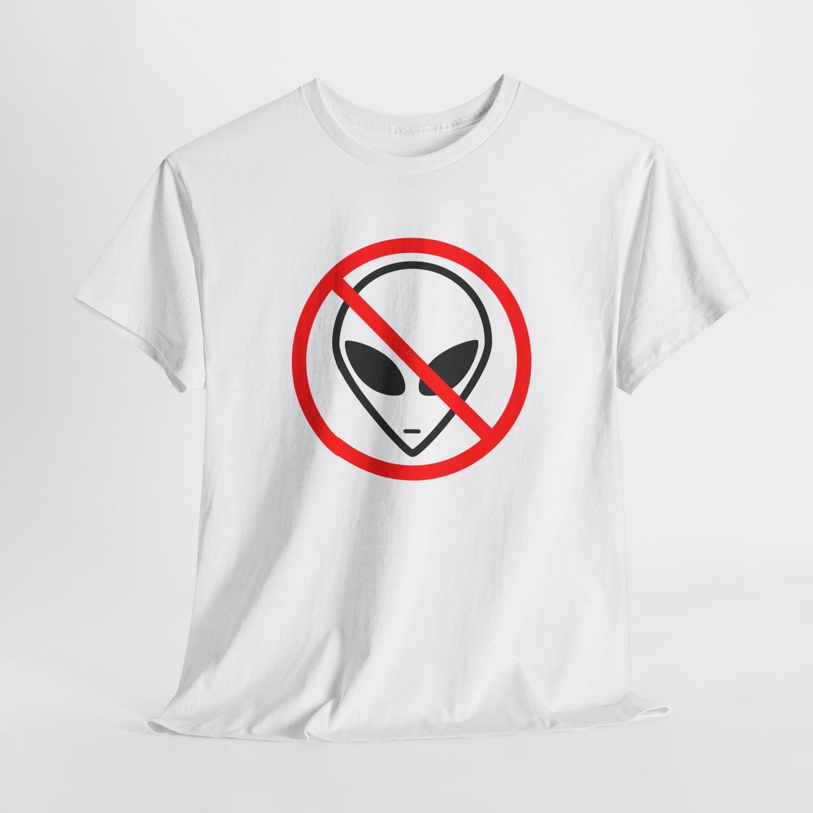 No Aliens Unisex Tshirt Tops Tee, Space T-Shirt Mens Womens Tees Top, Sci-Fi Graphic Top, Extraterrestrial Shirt, S