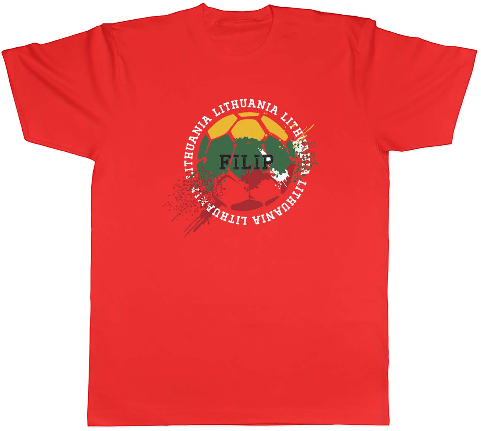 Personalised Lithuania Football Sports Unisexs Unisex TShirt Tee Gift S