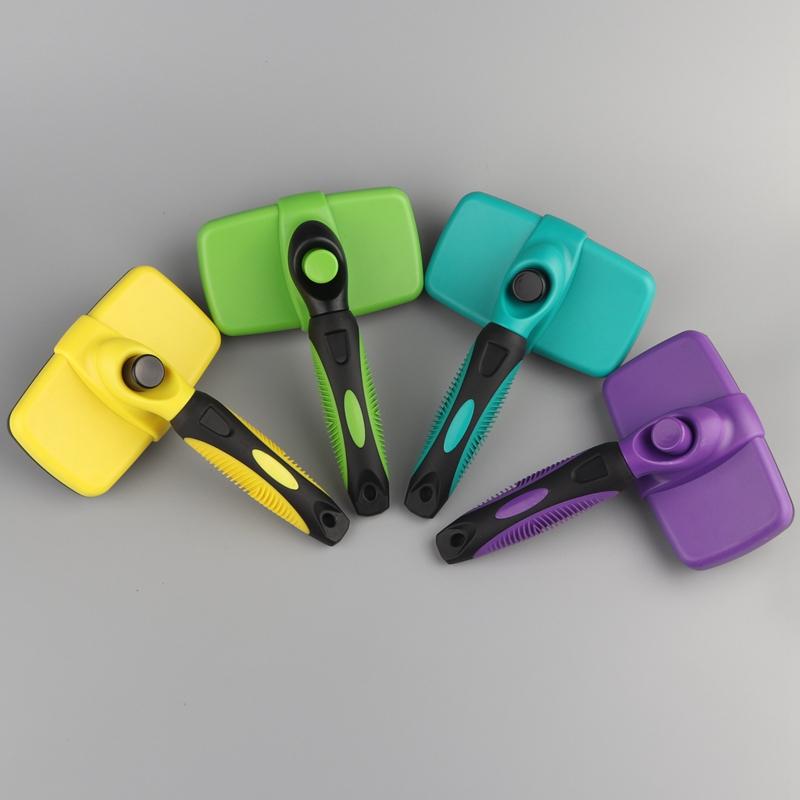 Pet Stainless Steel Needle Comb Self Cleaning Brush Clean Grooming Comb Dog Care Open Knot Comb Cat Automatic Telescopic Comb