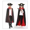 Kids Pirate Captain Outfit With Black Red Vampire Cape And Accessories For Party