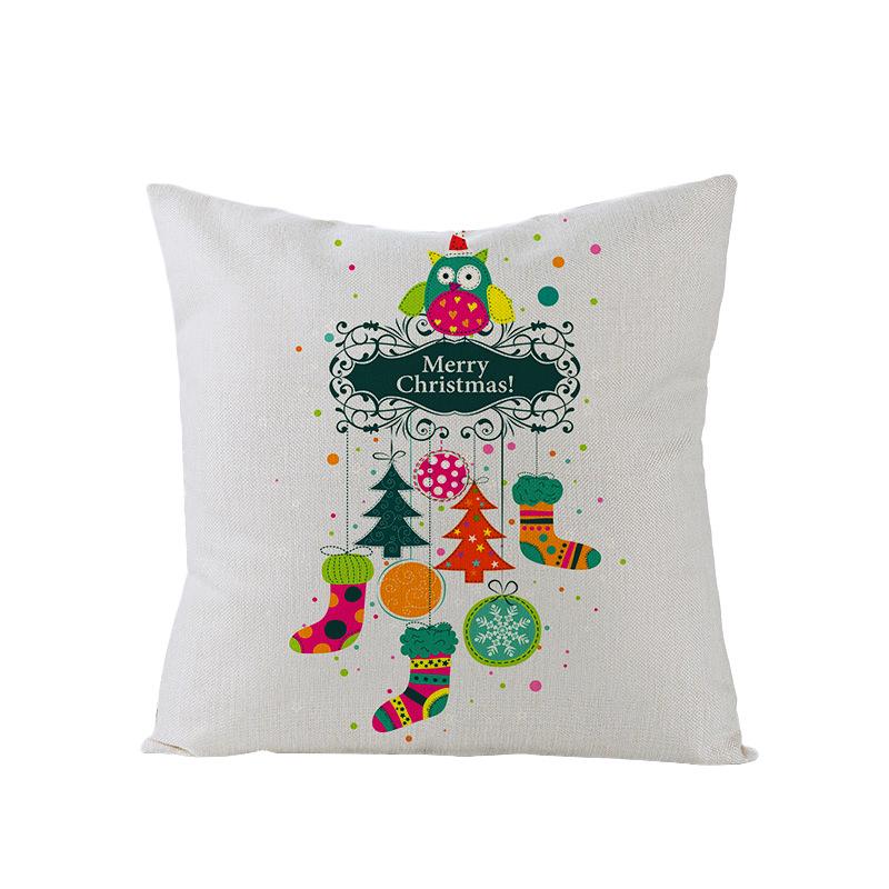 Christmas Polyester Pillow Cover Cartoon Digital Print Cushion Cover New Home Decoration Cushion Cover