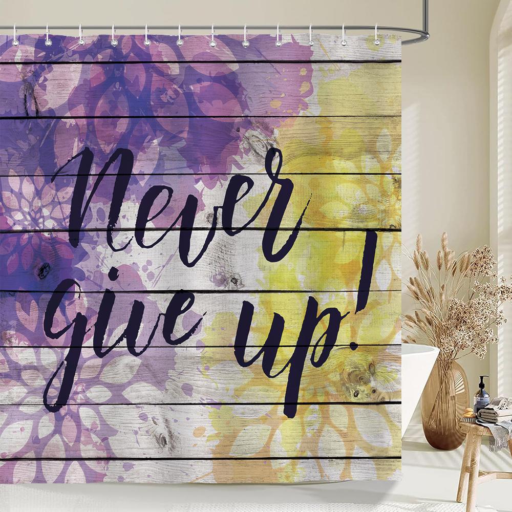 1 Pc Sunflower Patterned Polyester Material Shower Curtain Waterproof Fabric, Flowers Print Bathroom Curtain Partition Curtain