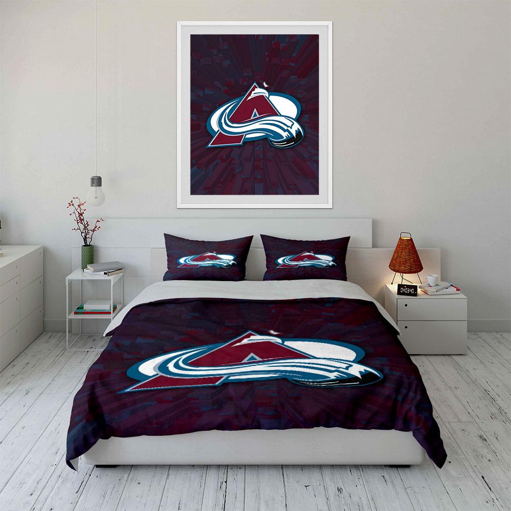 Red "A" Logo with Blue and White Design Print Bedding Set Duvet Cover Pillowcases (1* Duvet Cover 2* Pillowcases Do Not Include Comforter)