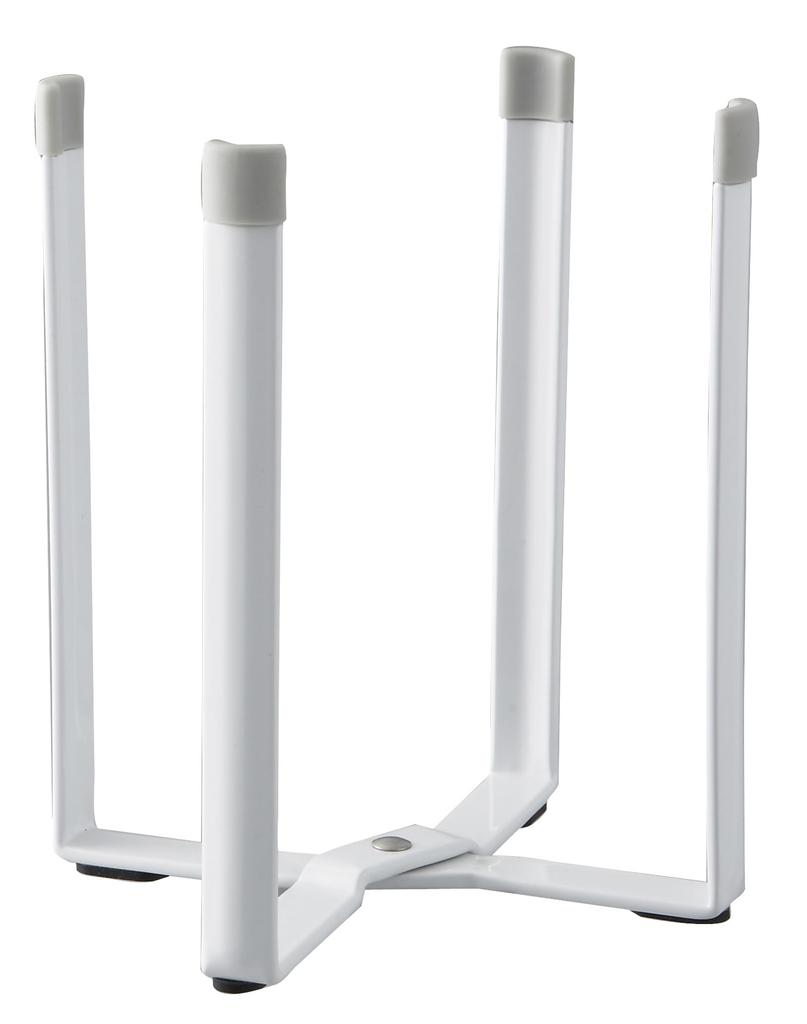 Yamazaki Jitsugyo 6534 Plastposeholder Hvit Ca. B12 x D9,5 x H16,5cm Tallerkenstativ Trekantet Hjørne Bordplate Søppelbøtte Slank Sammenleggbar