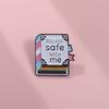 Cartoon Book Individualistic Design Brooch With Charming Letter Feature For Fashion Lovers
