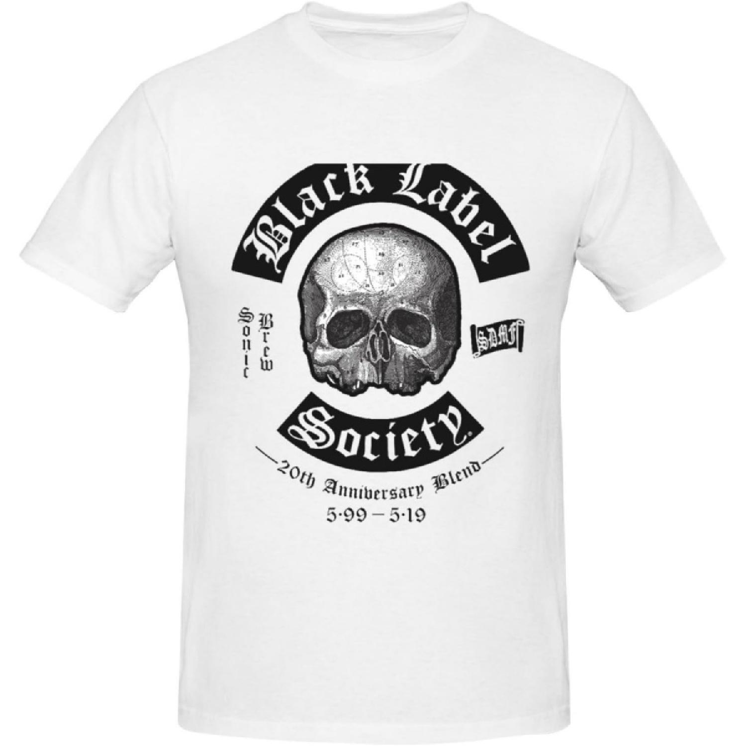 

xhaxhi Men s t-Shirt Black Label Society Crew Neck T-Shirt Cotton Casual Shirts Athletic Shirts for Men S белый