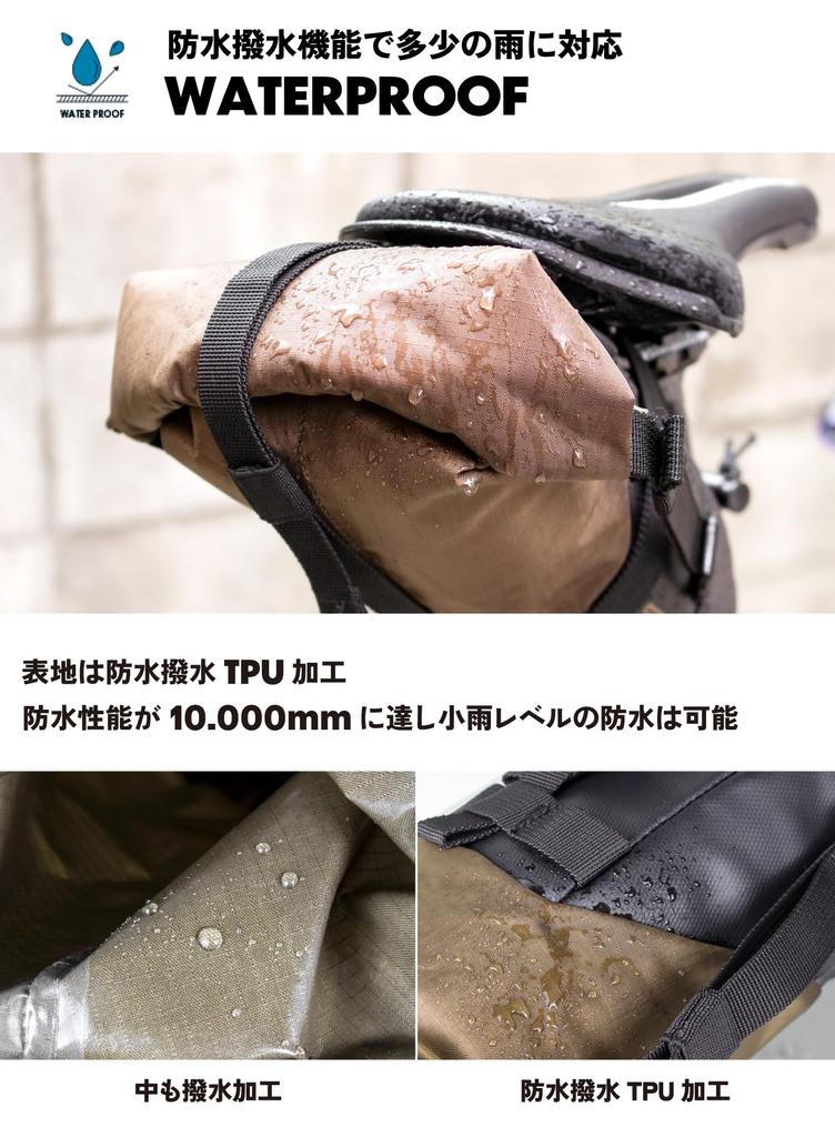 GORIX Saddle Bag Water Repellent Expandable Roll Type Durable and 3L Outdoor Bicycle Road Bike Saddle Bag Lightweight Accessory Storage Stylish Rear