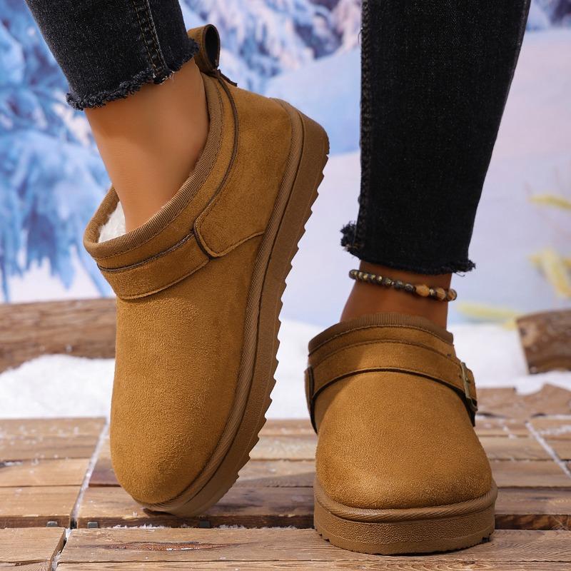 

Женские короткие зимние ботинки большого размера Женские новые зимние бархатные термохлопковые ботинки на плоской подошве 44 верблюд