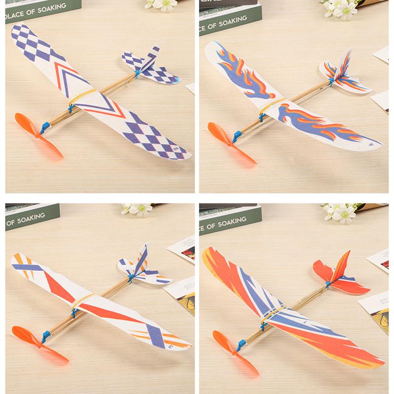 5/10 Pezzi Aeroplano Modello a Elastico Aliante Aerei Aereo Bombardiere Favore per Festa di Compleanno Giocattoli da Interno Esterno per Bambini
