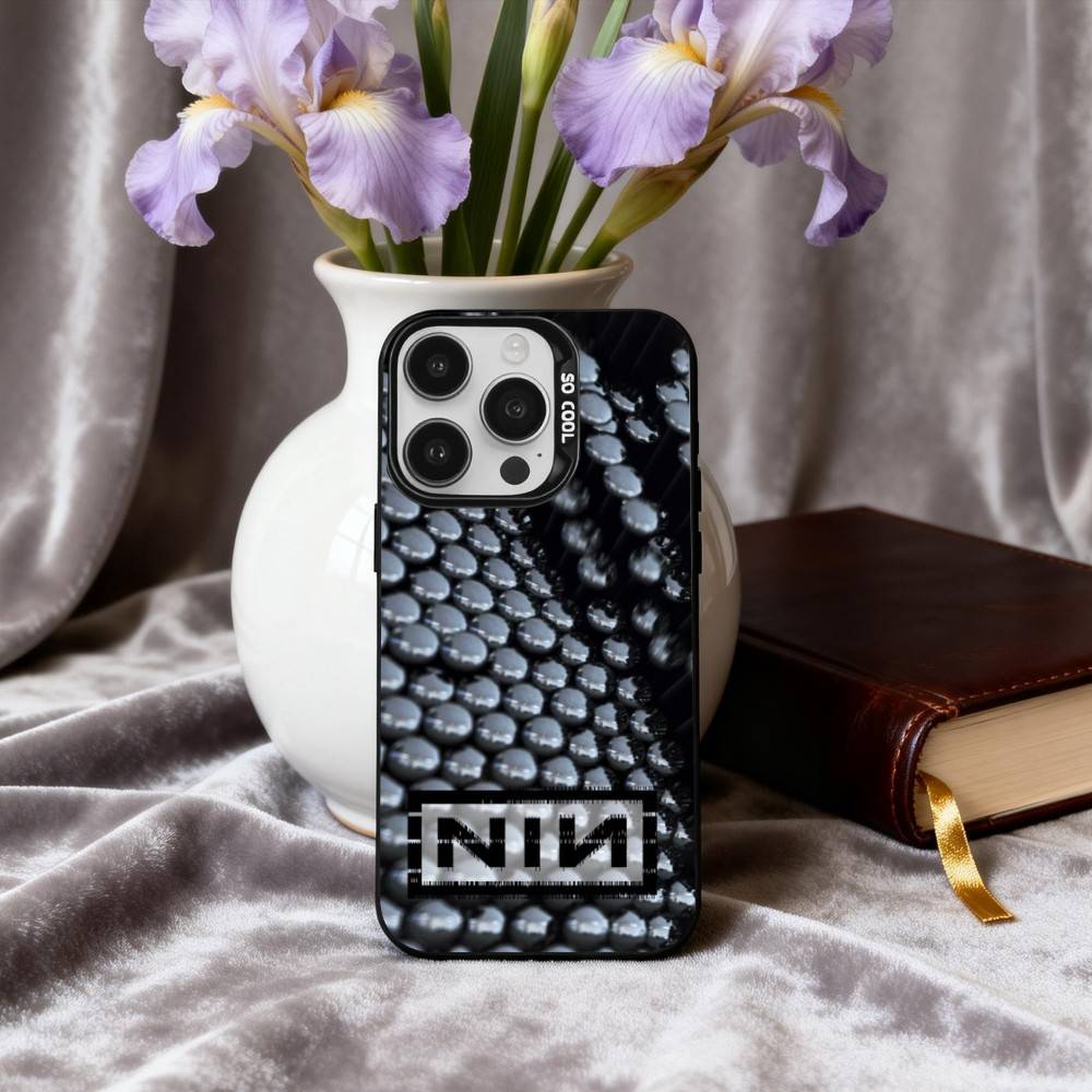 N-Nine I-Inch T-The D-Downward S-Spiral  Phone Case For iPhone17,16,15,14,13,12,11 Plus,Pro Max Black Candy Silver Phone Case