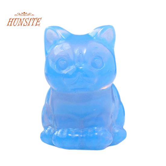 Faux Crystal Cat Statue, Adorable Appearance, Mini Lucky Cat Figurine