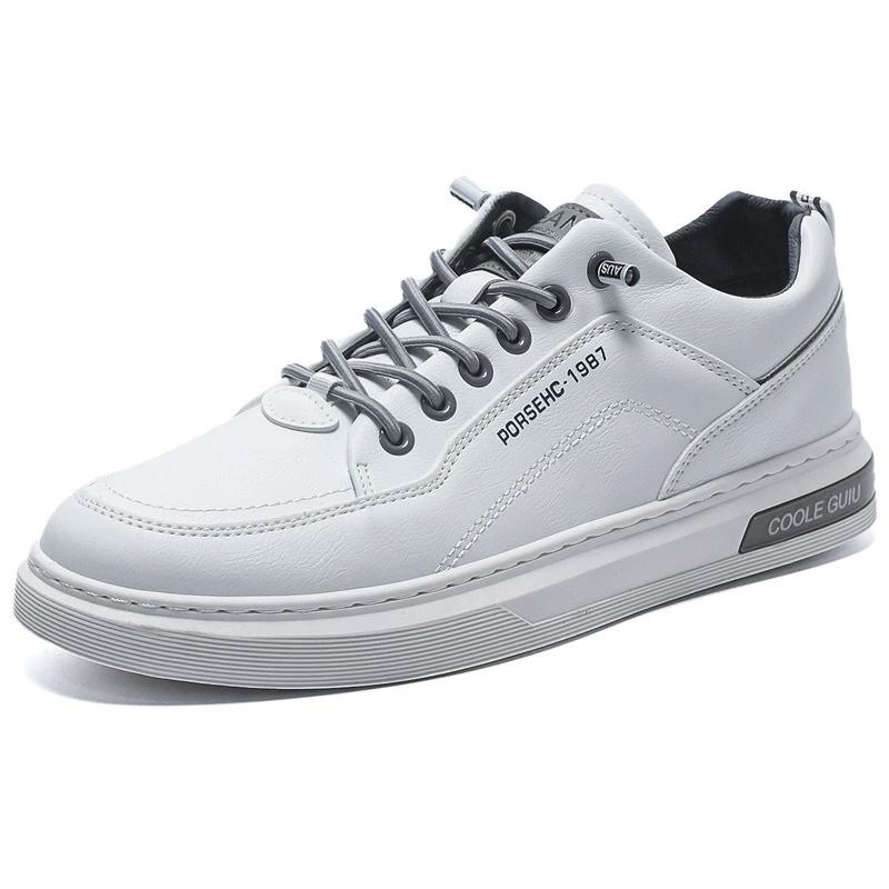 Men's Shoes Summer Men's Casual Leather Shoes Men's Versatile Sports Trendy Shoes Men's Thick Soled White Board Shoes