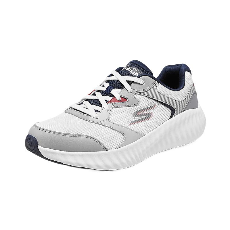 Skechers MEN'S GO Comfortable Artificial Leather Cushioning Low top Running Shoes Men's Gray Blue 220383-WNV