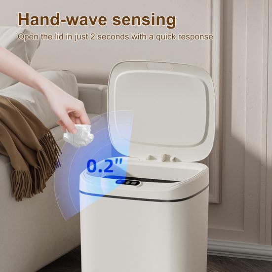 Smart Trash Bin with Sensor 12/14/16L Automatic Open Lid Garbage Storage Box Garbage Bin Odor Isolation Trash Can for Kitchen Bathroom Bedroom
