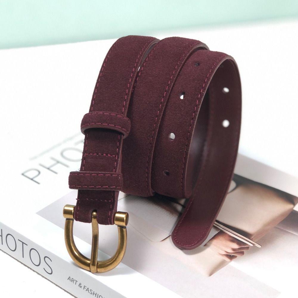 Trendy Pin Buckle Suede Leather Belt Luxury Design Versatile Women Waist Belt Wide Waistband Coat Skirt Decoration