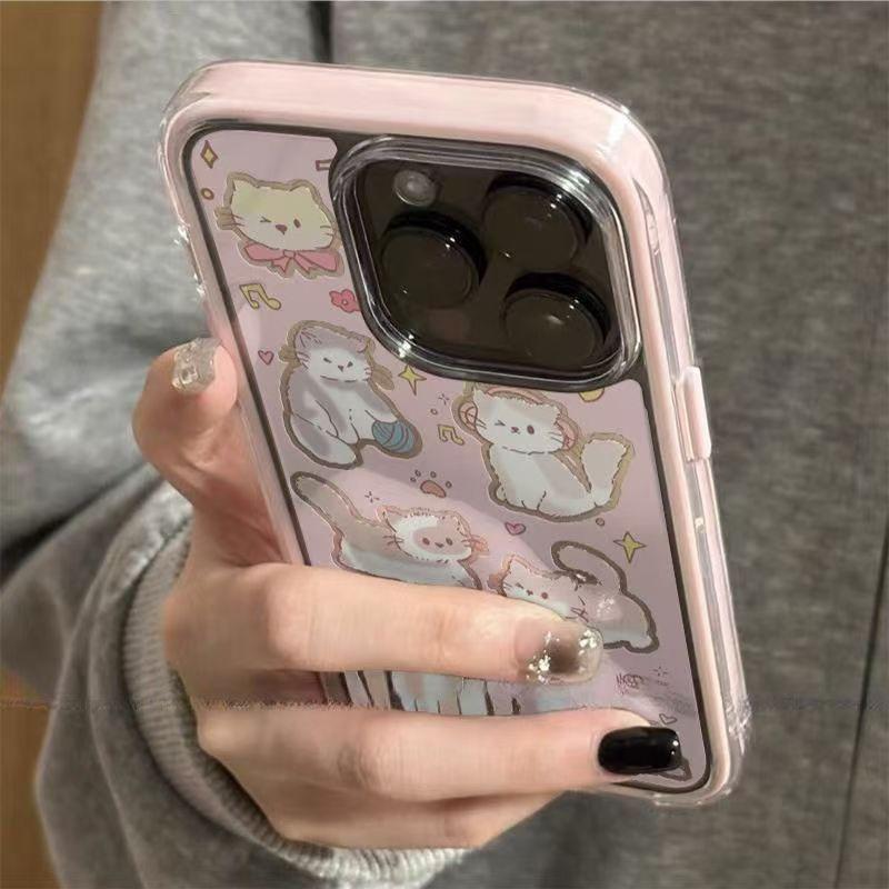 Blue pink cat model is suitable for Apple 17PRO Huawei MATE80 Honor 500vivo Xiaomi 17OPPO mobile phone case.