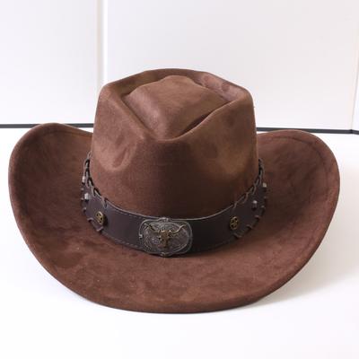 Popular European and American Classic Suede Western Cowboy Hats, Men's and Women's Retro Fashion Cowboy Hats