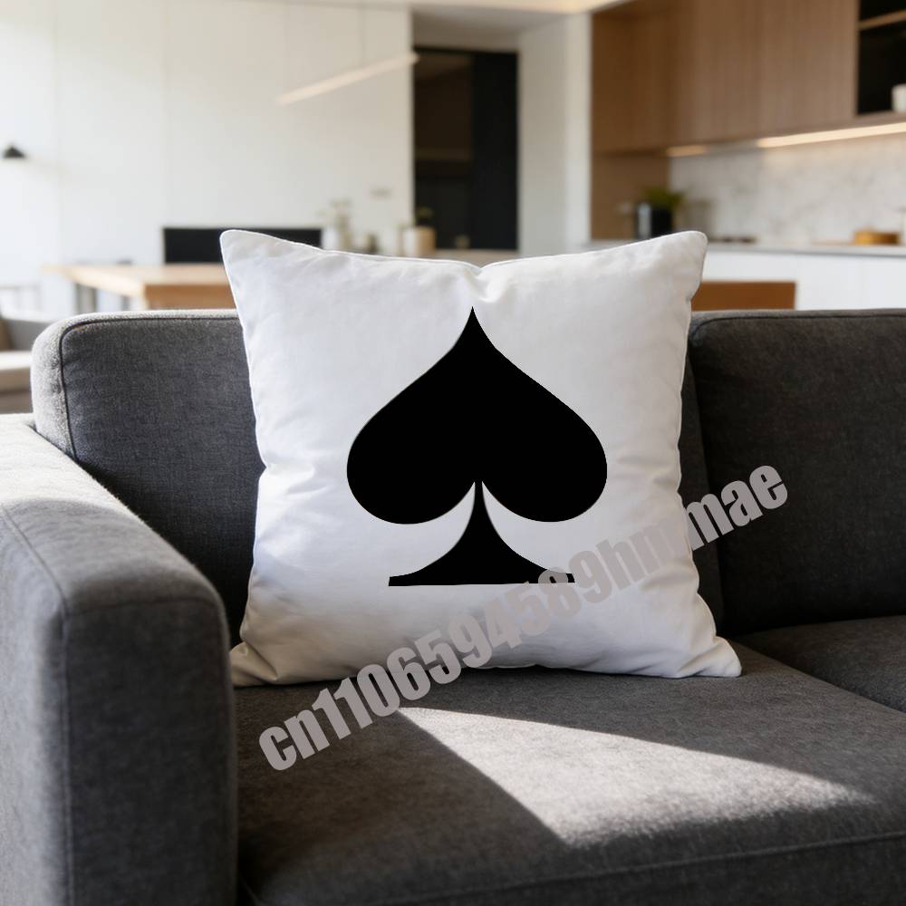 For Playing Cards Poker Red Heart Spades King Queen Throw Pillow Case Sham 45X45Cm 40Cm Square Car Pillowcase Pad Cushion Cover