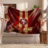 San Francisco 49ers Flanelldecke, Personalisierte Weiche Überwurfdecke mit individuellem Namenstext, Heimdekoration Geschenk