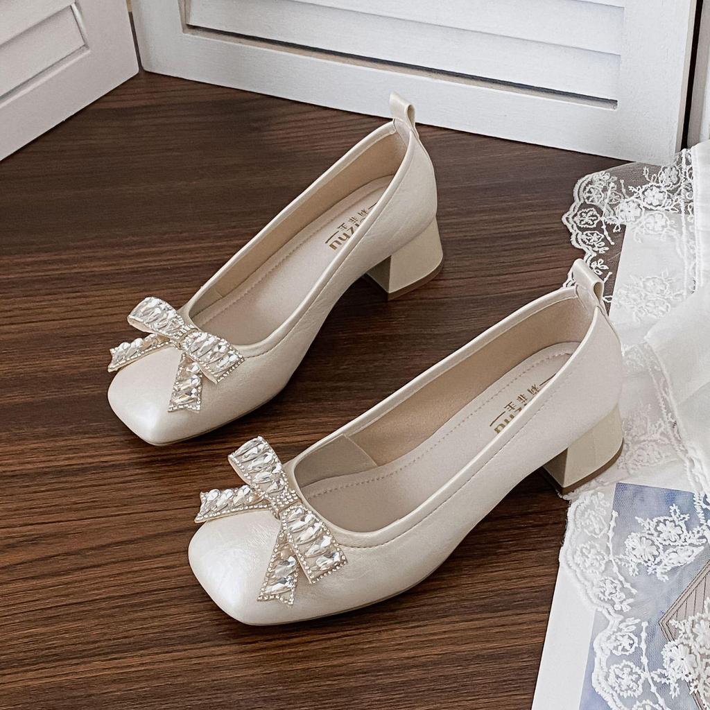 Red Mary Jane Chunky Heels for Women - Autumn 2025 Wedding & Dress Shoes, Plus Sizes Available