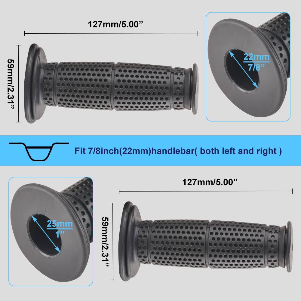 KATUR Motorcycle Handlebar Grips 7/8" 22mm 24mm Motocross Non-Slip Rubber Hand Grips for ATV