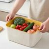 Stackable Plastic Drain Basket For Fruit,Vegetable,Kitchen Storage Organization Double Layer Storage Basket Fridge Organizer