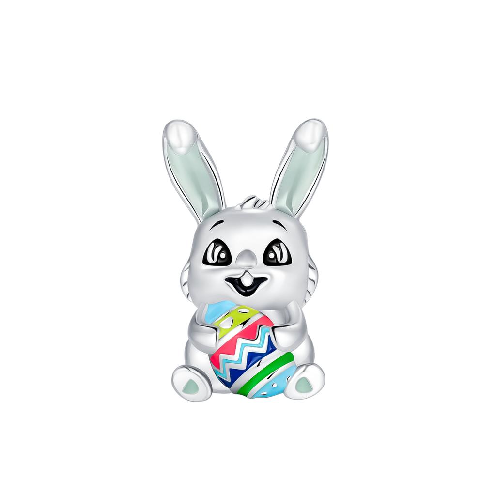 925 Silver The Easter Egg Pendant Can Be Opened Rabbit Charms Bead Fit Original Pan Bracelets Women DIY Fine Jewelry Party Gift