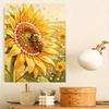 Sunflower and Bee Pattern 5D Pearl Painting Kit with Frame DIY Sparkling Bead Canvas Art Relaxing Craft for Home Wall Decor