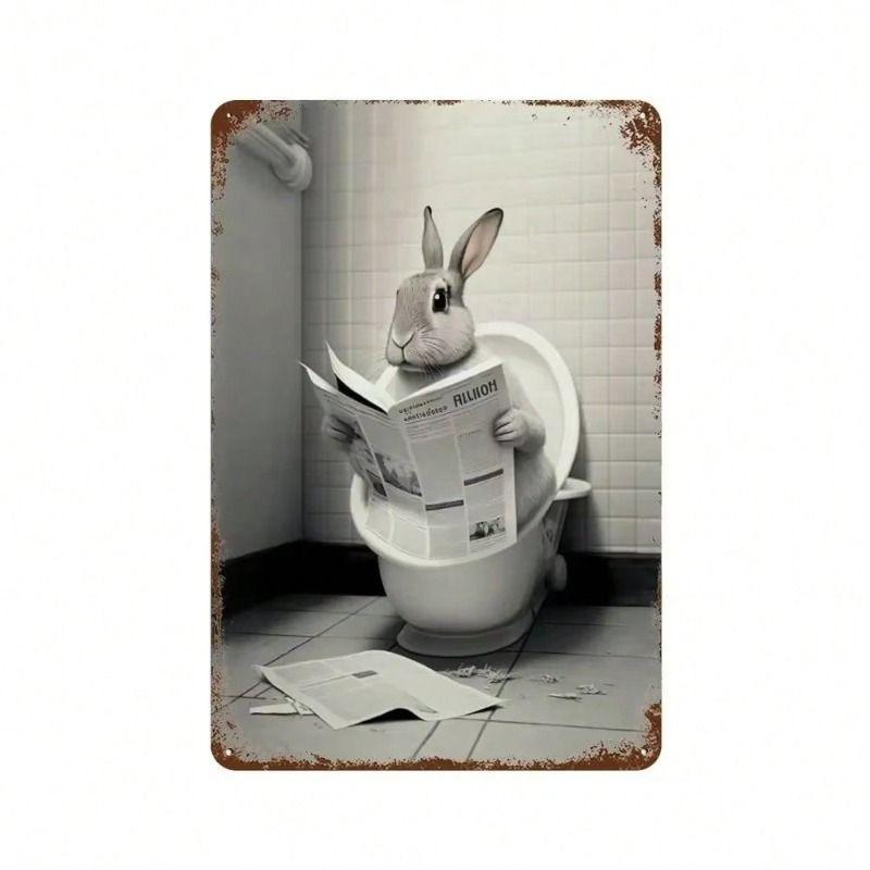 1 pc Retro Metal Wall Art Decor, Vintage Tin Sign for Office Living Room, 8x12 inches