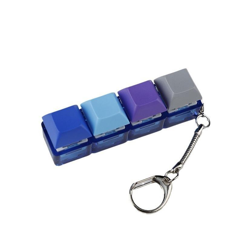4-Keys Mechanical Keyboard Key Toy Keychain Party Stress Relief Diy Fidget Button Keycap Fidget Keyboard Toys Finger Keyboard