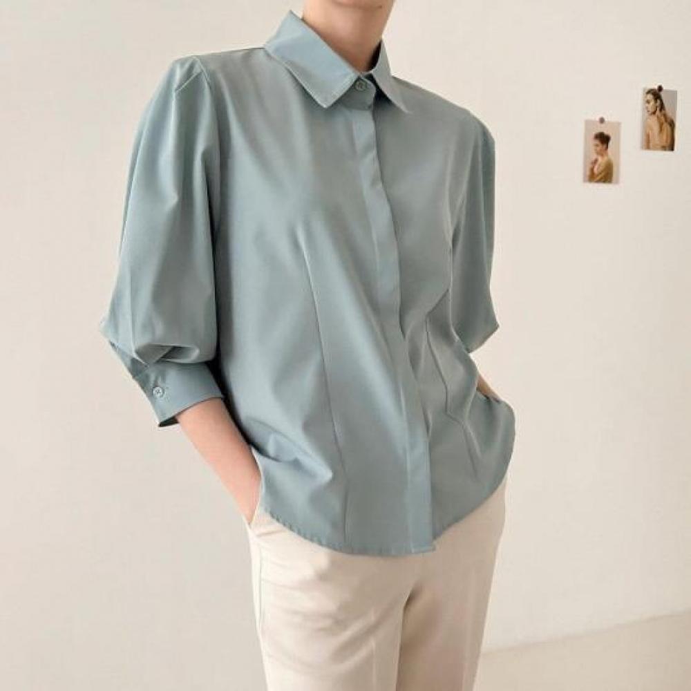 New Arrivals Open Run Cocoon Fit Hidden Placket Blouse 3 4 Sleeve