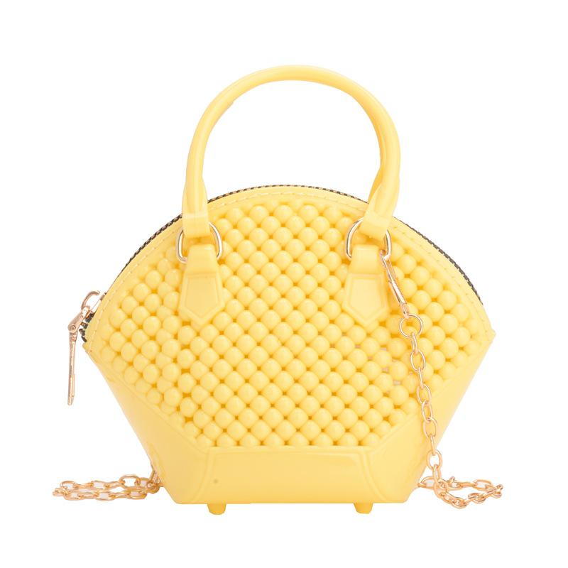 Sommer Mode Damen Crossbody Jelly Tasche mit Kette und Perlmutt Muschel Design