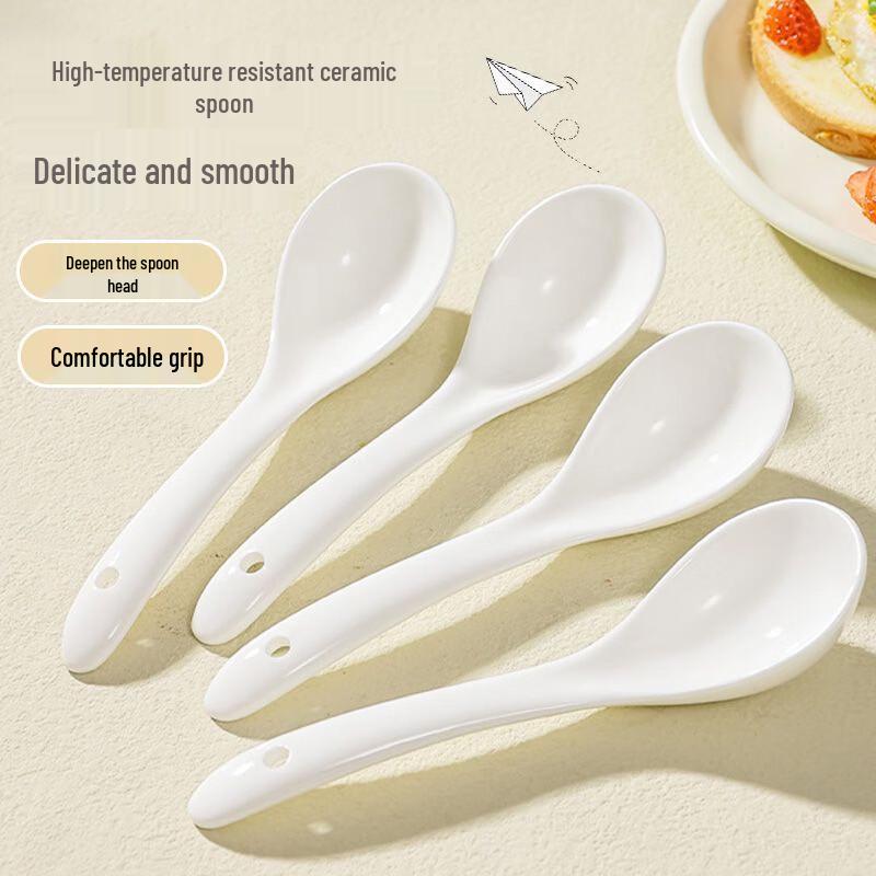 Ceramic Begonia Soup Spoons (5-Pack)
